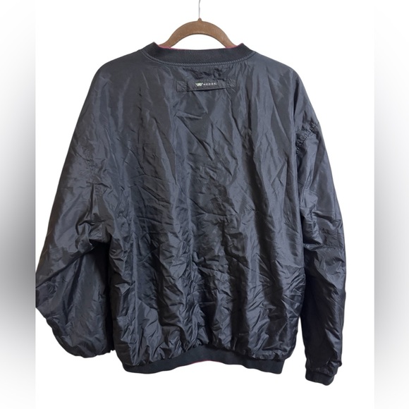 Vintage 90s Reversible Nylon Windbreaker Pullover Maroon Black Men’s XL - Picture 4 of 8